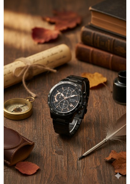 Ferrucci Erkek Kol Saati Siyah Renk, Siyah Kadran - Şık Metal Kordon, 2 Yıl Garantili fiyatları