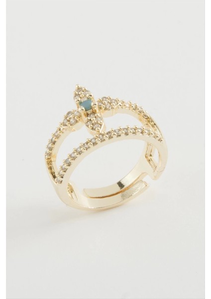 Çiçek Zirkon Taşlı Yüzük