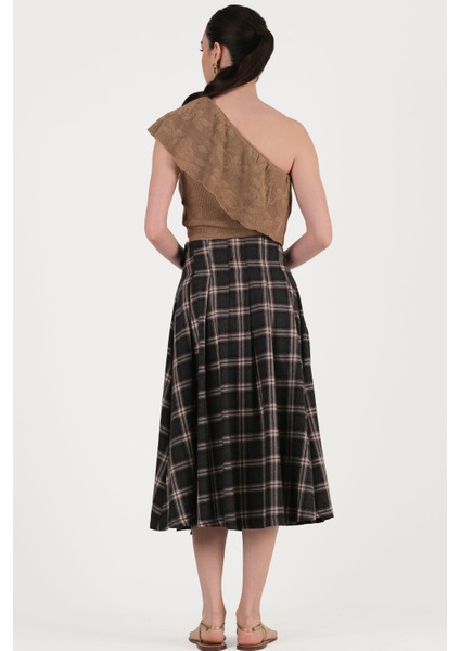 Darmo Tek Omuz Fırfırlı Triko Vizon modelleri