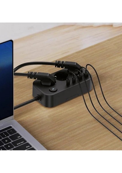 Akım Korumalı Priz 2 USB + 2 Type-C Girişli 2 Metre Kablosu Anahtarlı ve Duvara Monte Edilebilir modelleri