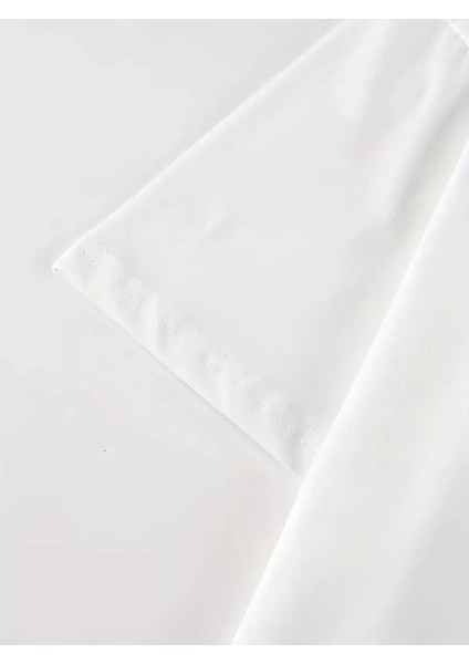 20/1 Penye Compack Baskılı Oversize Kısa Kol Bisiklet Yaka T-Shirt - Beyaz modelleri