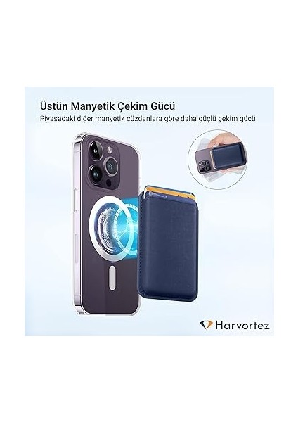 Yüksek Manyetikli Kartlık Magsafe Uyumlu Deri Cüzdan, iPhone 15 14 13 12 Pro/pro Max/plus Mag Safe Kılıf Case Uyumlu, iphone Arkası Için Manyetik Kartlık 15/14/13/12 Seri (Lacivert) fiyatları