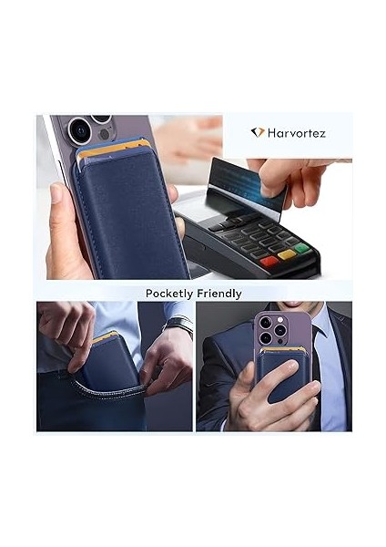Yüksek Manyetikli Kartlık Magsafe Uyumlu Deri Cüzdan, iPhone 15 14 13 12 Pro/pro Max/plus Mag Safe Kılıf Case Uyumlu, iphone Arkası Için Manyetik Kartlık 15/14/13/12 Seri (Lacivert) modelleri