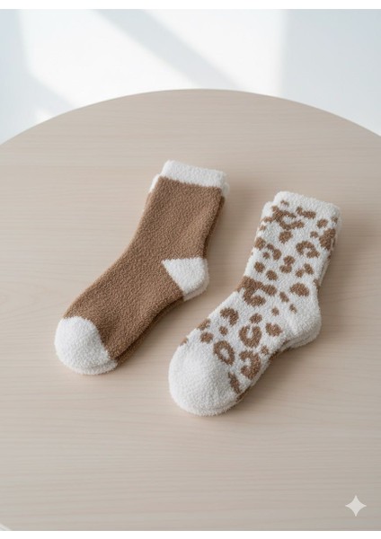 2'li Yumuşak Kokulu Peluş Uyku Çorabı