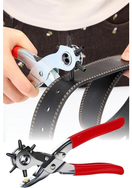 6 Farklı Uçlu Kemer Delme Pensesi Deri Kemer ve Kumaş Için Ayarlanabilir Delik Açıcı El Aleti fiyatları