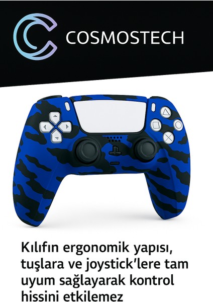 Ps5 Dualsense Joystick Koruyucu Silikon Kılıf – Yüksek Kaliteli, Esnek, Mavi Kamuflaj Desenli Kaplama fiyatları