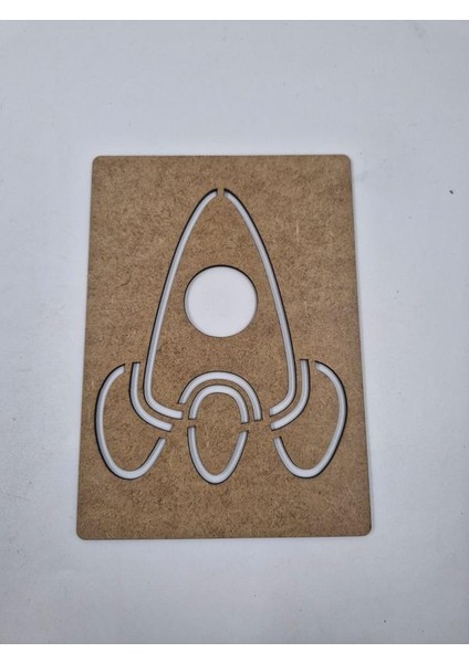 1 Adet Uzay Mekiği Ahşap Montessori Çizim Okul Dıy Etkinlik Aktivite Sanat 21 cm x 15 cm