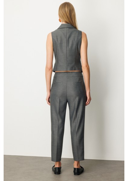 Kadın Kruvaze Yaka Ince Fitilli Yelek 5053 Antrasit fırsatları