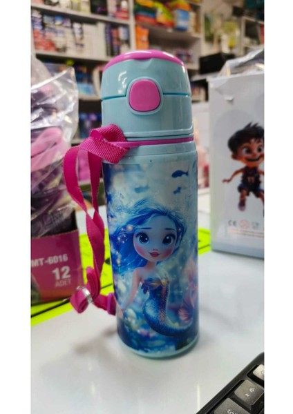 Resimli Aliminyum Matara 600 ml Kız MT-6016