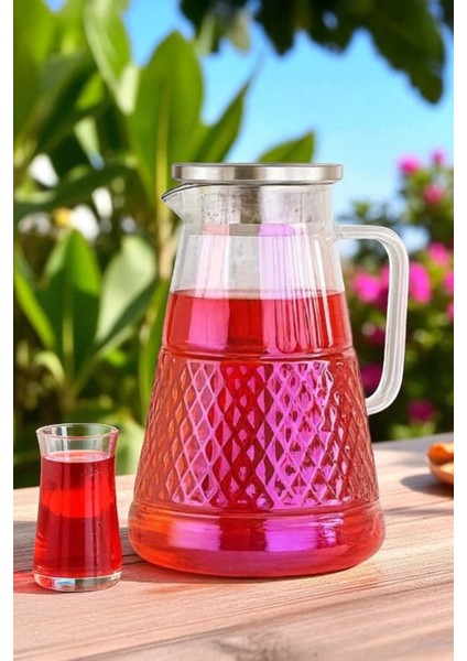 Diamora Elmas Desenli Cam Sürahi 1800 ml