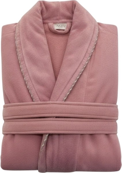 Kadife Biyeli Şal Yaka Unisex Bornoz