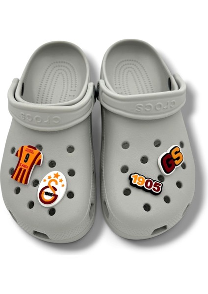 Terlik Süsü ve Aksesuarı – Jibbitz 3D Sarı Kırmızı M.icard 9 No Forma Beyaz 5 Yıldız Set