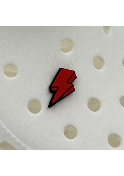 Terlik Süsü ve Aksesuarı , Çanta Süsü – Renkli Jibbitz 3D Kabartmalı Şimşek Görselli Figür Aksesuarı