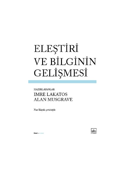 Eleştiri ve Bilginin Gelişmesi