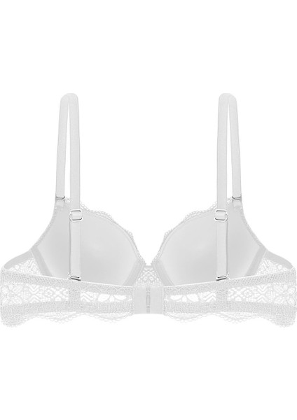 Anna 2735 Dantelli Dekolte Dolgulu Push-Up Sütyen ve Külot Takımı- Ekru fırsatları