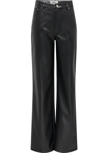 Kadın Onljuıcy-Lana Yüksel Bel Deri Pantolon 15352598 Siyah