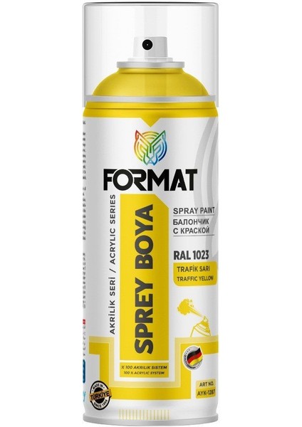 Sprey Boya Trafık Sarı Akrılık 400 ml