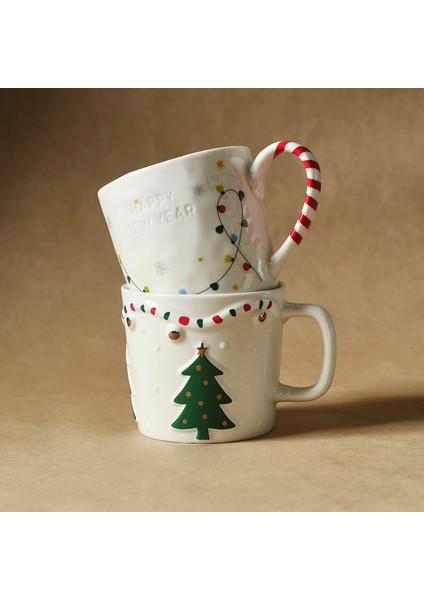 New Year Yılbaşı Glowy Tree Flake 2'li Kupa 460 ml fiyatları