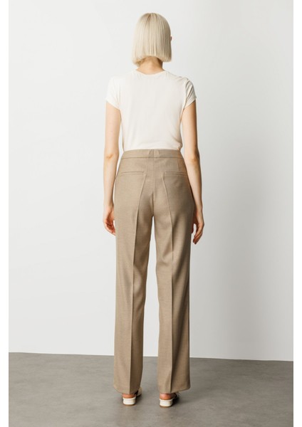 Kadın Cepsiz Boru Paça Pantolon 5051 Gold fırsatları