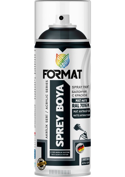 Sprey Boya Mat Antrasıt Grı Akrılık Sprey Boya 400 ml