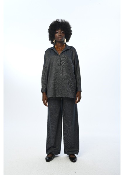 Kadın Düz Renk Yakası Detaylı Oversize Kesim Gömlek modelleri