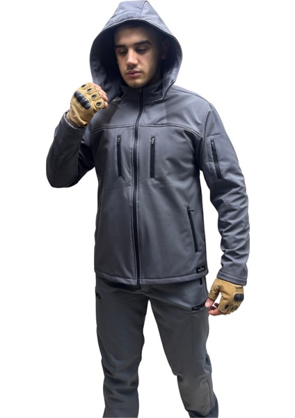 Softshell Içi Polarlı Su ve Rüzgar Geçirmez Taktikal Ceket