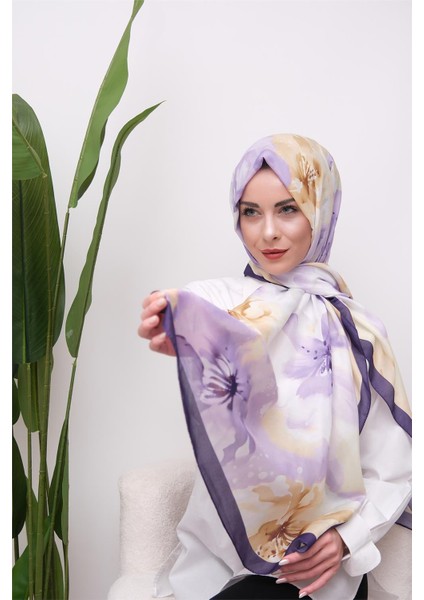 Art Bloom Suluboya Desenli Dijital Soft Şal