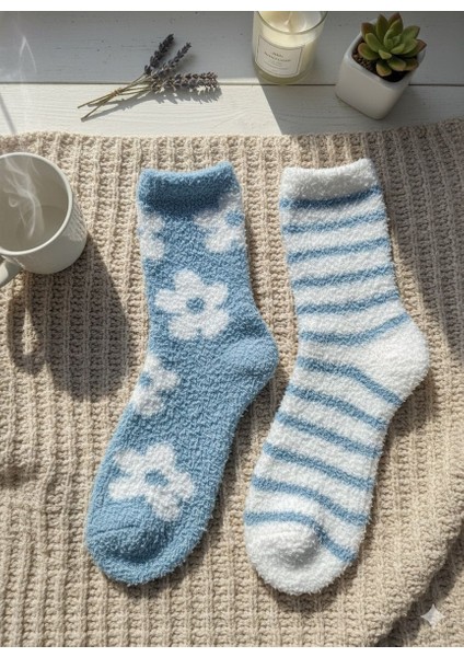 2'li Yumuşak Kokulu Peluş Uyku Çorabı
