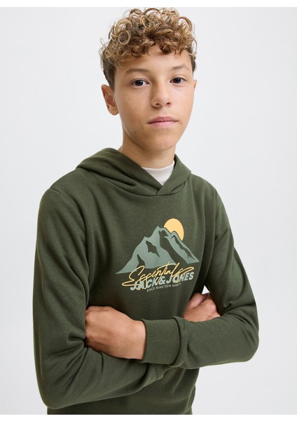 Baskılı Erkek Çocuk Koyu Yeşil Sweatshırt 12279610 modelleri