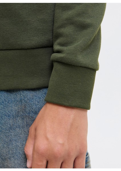 Baskılı Erkek Çocuk Koyu Yeşil Sweatshırt 12279610 fırsatları