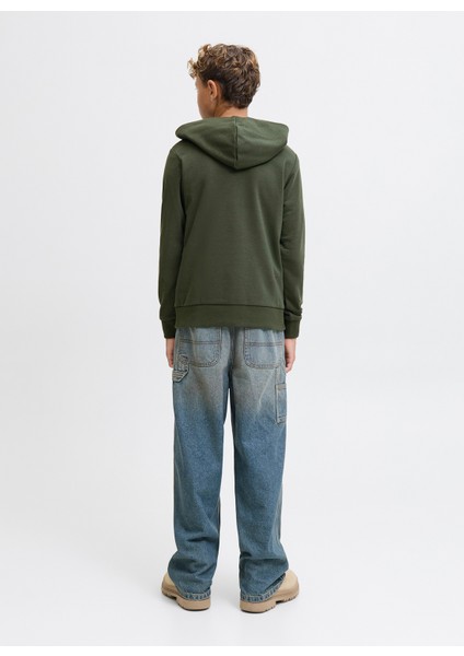 Baskılı Erkek Çocuk Koyu Yeşil Sweatshırt 12279610 indirimleri