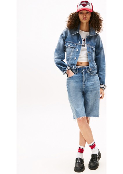 Mavi Kadın Standart Nakışlı Denim Ceket DW0DW214331A4 fiyatları