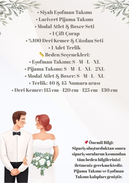 Lisanslı 6'lı Damat Çeyiz Seti fiyatları