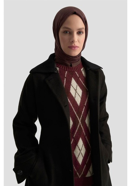 Seyyar Ribana Yakalı Kaban 25K7606 Siyah fiyatları