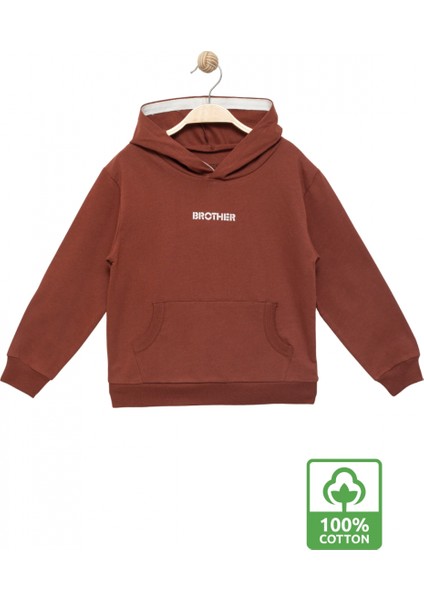 Erkek Çocuk %100 Pamuk Uzun Kollu Kapüşonlu Baskılı Sweatshirt - Çocuk Giyim fiyatları