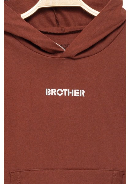 Erkek Çocuk %100 Pamuk Uzun Kollu Kapüşonlu Baskılı Sweatshirt - Çocuk Giyim indirimleri