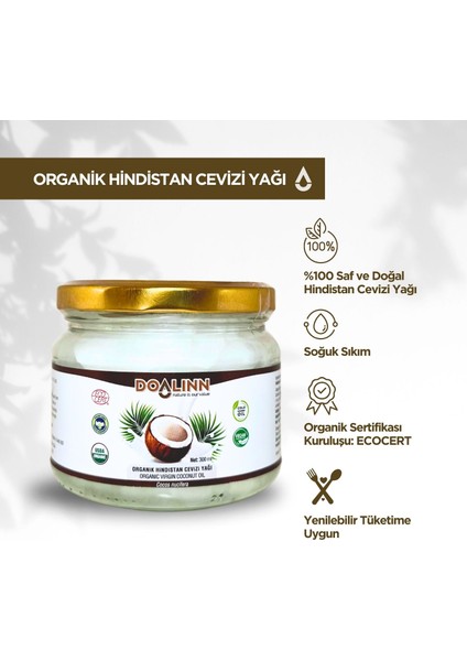 Hindistan Cevizi Yağı (Organik Sertifikalı) 300 Ml.