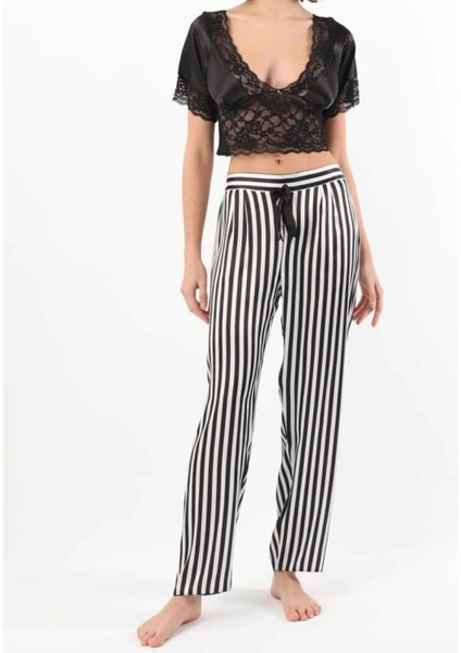 Kadın Saten 2'li Dantel Detaylı Pijama Takımı LL.N1.I0.LA.012 modelleri