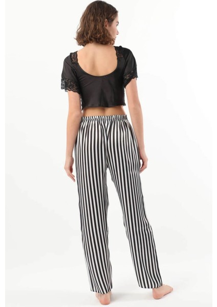 Kadın Saten 2'li Dantel Detaylı Pijama Takımı LL.N1.I0.LA.012 indirimleri