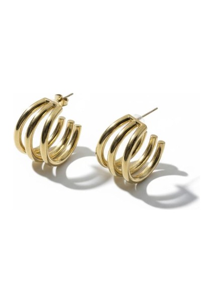 Altın Renk Kalın Halka Küpe - Çelik (Stainless Steel) fiyatları