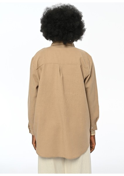 Kadın Nakış Işlemeli Oversize Kesim Düz Renk Gömlek indirimleri