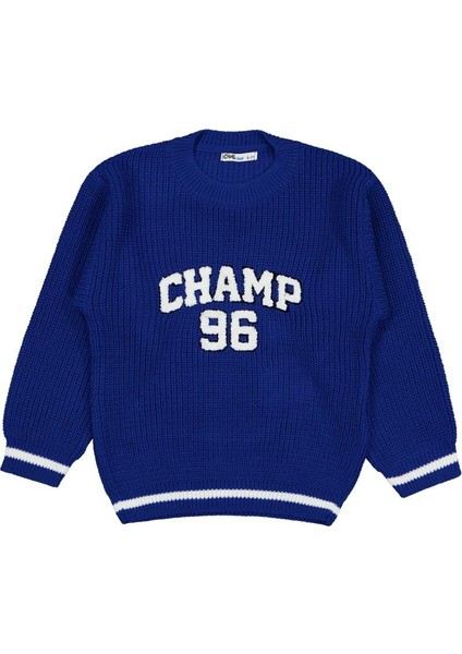 Champ Nakışlı 6-9 Yaş Kazak - Mavi6-7 Yaş