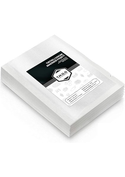 100 Adet Tırtıklı Vakum Makinesi Poşeti Torbası (Seçenekli) (20X25CM)