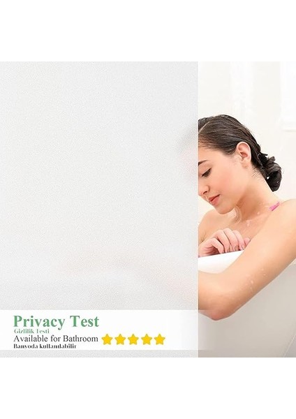 Beyaz Buzlu Cam Stickerları, Tekrar Kullanılabilir Kapı Kaplamaları, Isı Kontrolü, Uv Engelleyici, Statik Yapışan, Banyo, Ev, Ofis indirimleri