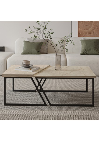 Verona Ikili Orta Sehpa – Modern Tasarım Metal Ayaklı Sehpa Seti fiyatları