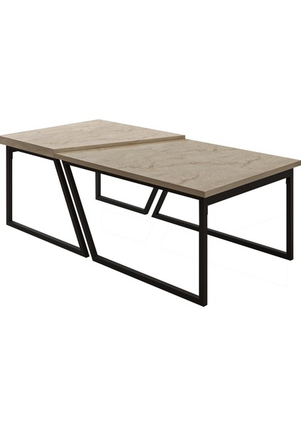 Verona Ikili Orta Sehpa – Modern Tasarım Metal Ayaklı Sehpa Seti fırsatları