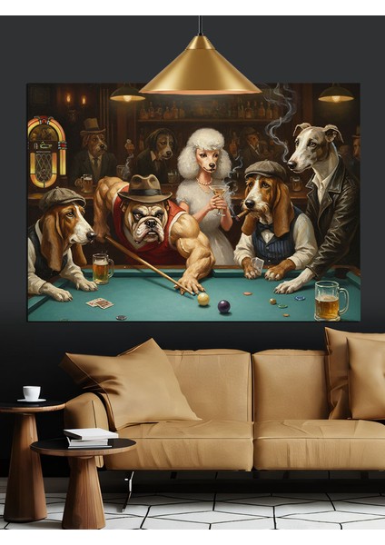 Poker Oynayan Hayvanlar Köpekler Dekoratif Kanvas - Mdf Ahşap Tablo fiyatları