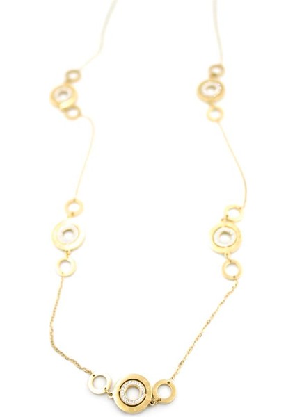 Halka Kolye - 90 cm - Altın