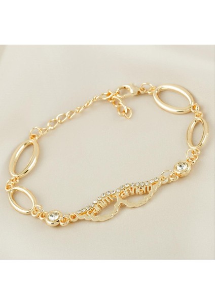 Canım Annem Kanat Taşlı Trend Bileklik