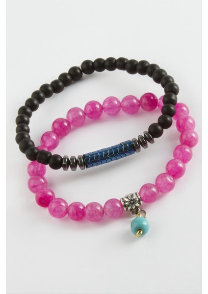 2 Adet Hematit Ceyt Doğaltaş Bileklik